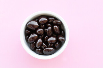 dark chocolate candies with nuts