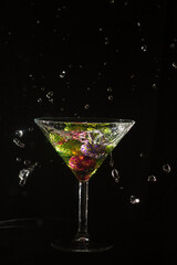 martini cocktail with a splash