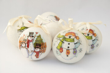 Christmas toy for the Christmas tree and new year, beautiful ball isolated on the white background.