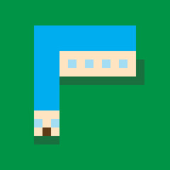 Small school. Vector pixel art.
