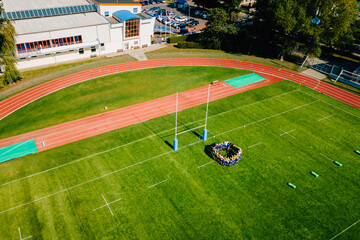 rugby stadium shots from the air