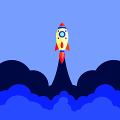 Rocket Flying Illustration 