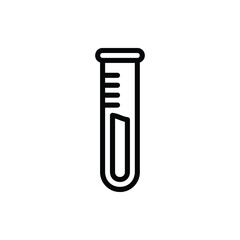 Chemical Tube, Flask Icon Logo Illustration Vector Isolated. Science and Laboratory Icon. Editable Stroke and Pixel Perfect.