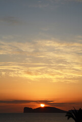 sunset over capo caccia, alghero, sardinia, italy