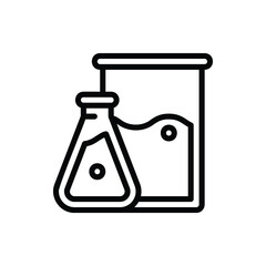 Chemical Tube, Flask Icon Logo Illustration Vector Isolated. Science and Laboratory Icon. Editable Stroke and Pixel Perfect.