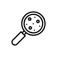 Virus Research Icon Logo Illustration Vector Isolated. Science and Laboratory Icon. Editable Stroke and Pixel Perfect.