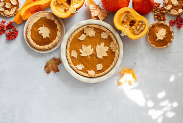 Pumpkin pie sale template with blank space for a text