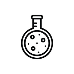 Virus Research Icon Logo Illustration Vector Isolated. Science and Laboratory Icon. Editable Stroke and Pixel Perfect.