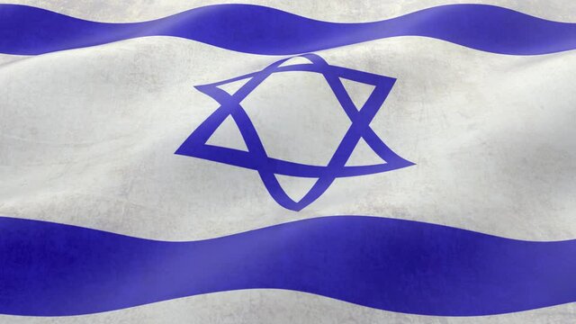 National flag of Israel. 3D animation loop. 4K UHD