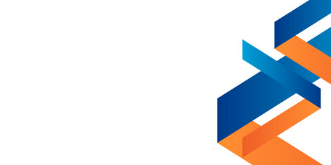 Blue orange abstract presentation background on white background