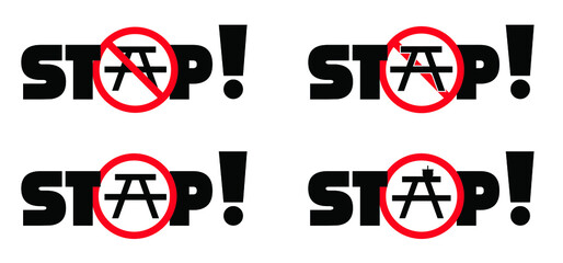 Stop no picnic eating or drinks icons Caution inedible not for human consumption signs Do not eat on camping, park or beach icon Vector allowed pictogram No Ban beverage Forbidden cafe junk fast food