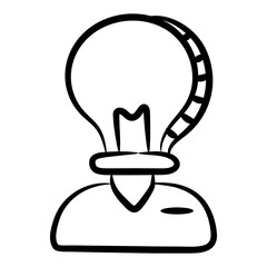 
Creative person icon in doodle design
