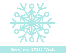 Isolated winter snowflake. Christmas icon. Flat design vector illustration.
