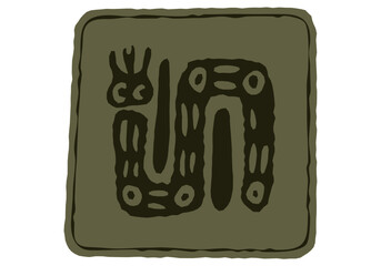 Indian art. Totem symbols. Vector template for logo and illustrations.