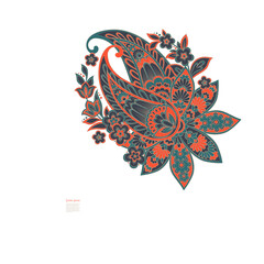 isolated paisley vector floral ornament