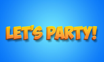 Let's Party word on blue background