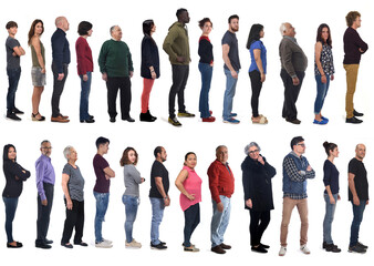 Obraz premium large group of mixed people on white background