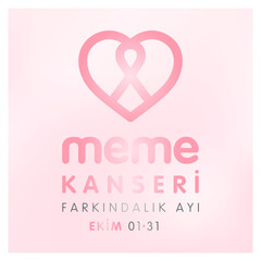 dunya meme kanseri farkindalik ayi, ekim 01-31
world breast cancer awareness month in october concept design vector illustration