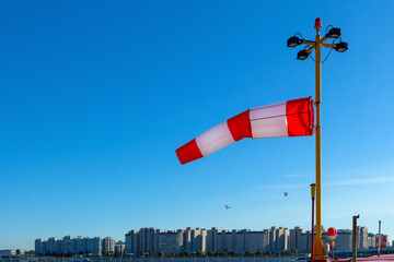 Windsock against a blue sky