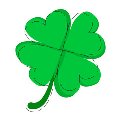 Clever four lucky green leaves.