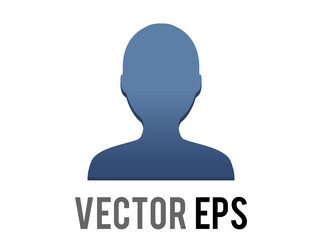 Vector dark blue silhouette generic profile of one person emoji icon