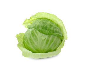 Fototapeta premium Whole fresh ripe cabbage isolated on white