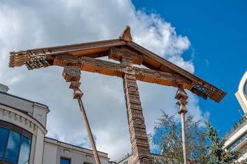The Church of St. George was built in the Moscow patterned style of the mid-17th century. It serves as the seat of the Solovetsky Monastery, located on the islands in the White Sea.    
