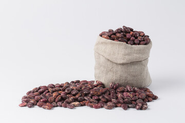 Many red colors of haricot beans isolated on white in studio