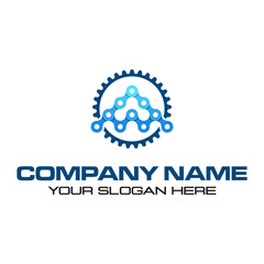 Chain Logo Letter AW Logo Letter AW and chain. logo formed by chain and gear