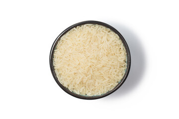 White rice in studio on white
