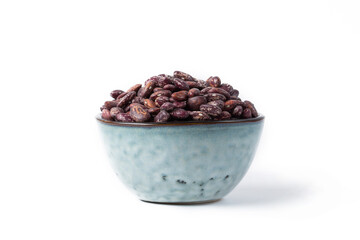 Many red colors of haricot beans isolated on white in studio