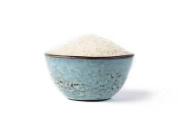 White rice in studio on white