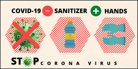 Stop corona virus with hand sanitizer