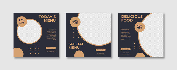 Food menu social media post. Illustration of a menu for restaurant.