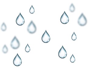 3d Illustration Rain drop on white background 