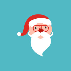 Vector cartoon illustration of friendly smiling Santa Claus Christmas design element. Stock