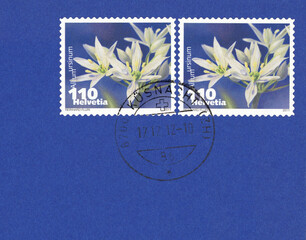 Briefmarke stamp gestempelt used vintage retro Post letter mail Brief frankiert Schweiz Helvetia...