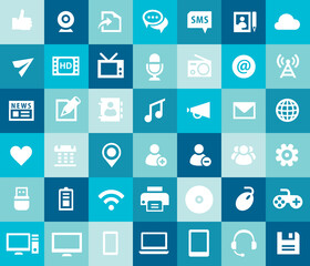 Big Social Media icon set, trendy flat icons