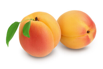 apricot fruit isolated on white background. Clipping path and full depth of field