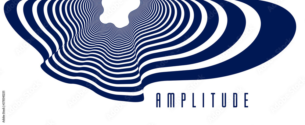 Aufkleber abstract lines in 3d dimensional perspective abstract vector background, cool funky design layout, 7