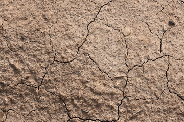 Dried cracked earth soil ground texture background.