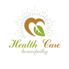 Heart shape vector symbol can be used as wellness center abstract modern logotype in medical treatment organizations. Healthy lifestyle is strong heart.