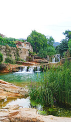 Fototapeta na wymiar La Pesquera poza o piscina natural en Beceite, Teruel, Aragón, España, Europa 