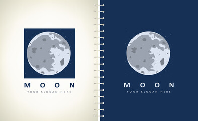 moon and stars logo vector space design