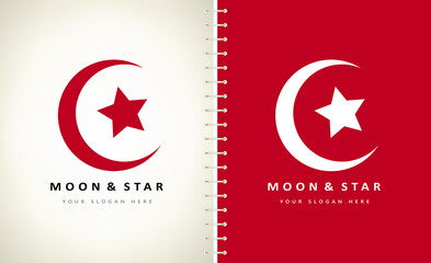 moon and stars logo vector space design