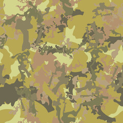 Forest camouflage of various shades of green and brown colors