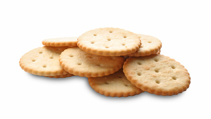 Crispy crackers isolated on white. Delicious snack