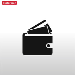 Wallet icon vector . Wallet sign