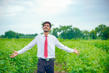 Indian man enjoys in nature