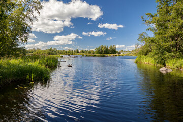 Fototapeta na wymiar Karelia, Russia - Vuoksi (Vuoksa) river in summer 